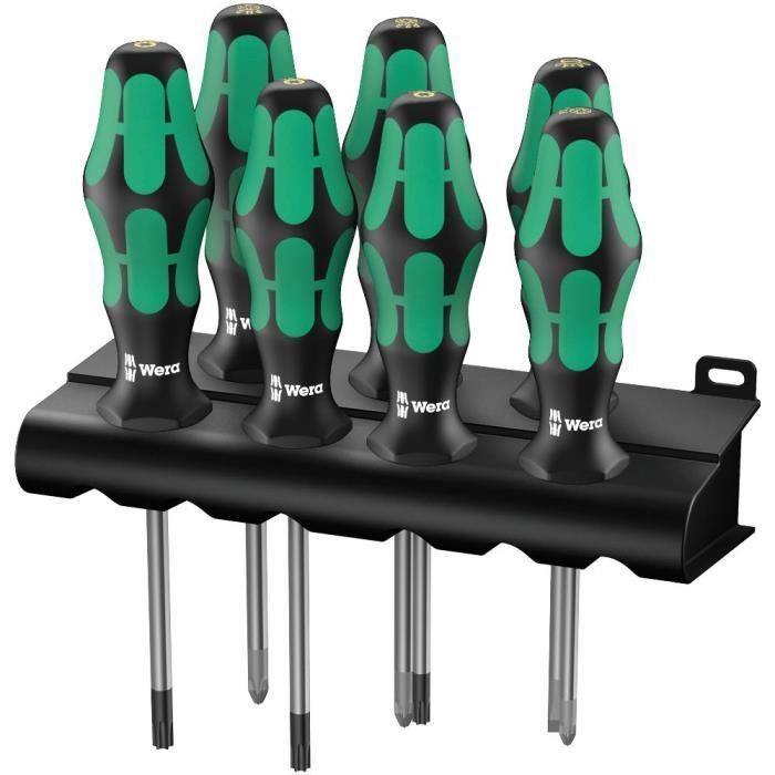 Wera 335-350-367-7 Rack Jeu de tournevis Kraftform Plus Lasertip + Rack 7 pièces - 05320540001