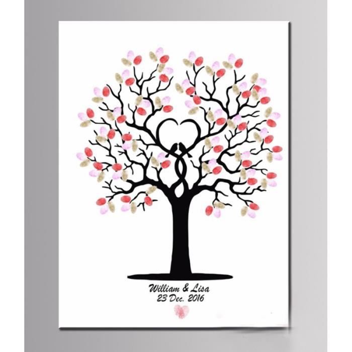 40 X 60 Cm Empreintes Digitales Creatives Signature Sur Toile Invite Sign In Arbre Empreinte Digitale Souvenir Smartphone Cdiscount Maison