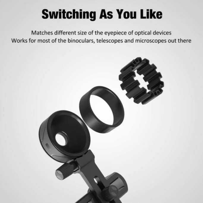 Itian - Support Smartphone Universel Pour Télescope - Oculaire 10 Mm - Compatible IPhone, Samsung, Etc.