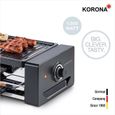 Korona 45070 Raclette Grill pour 8 personnes - grill de table avec 8 casseroles et 8 spatules - plaque grill amovible-1