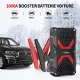 YABER Booster Batterie, 1000A 13800mAh Booster Batterie Voiture Moto (Jusqu'à 6.0L Essence 5.0L Gazole) avec Lamp LED,Deux Ports-1
