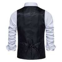 HISDERN Gilet Costume Homme Laine Tweed Vintage Chevron - Business Et Mariage S-4XL