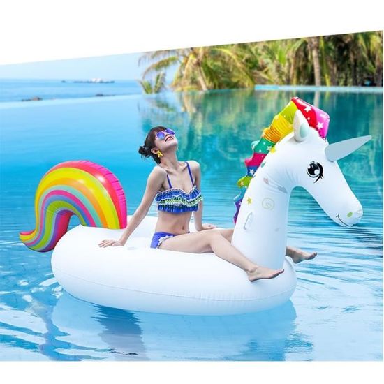 Bouée Licorne Géante NEWYANG – Valve Rapide, Pour Piscine, Enfant Et Adulte