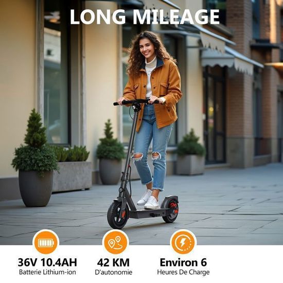 Trottinette Électrique Adulte SISIGAD - 500W, 48km Autonomie, Pneus 10 Pouces - Pliable