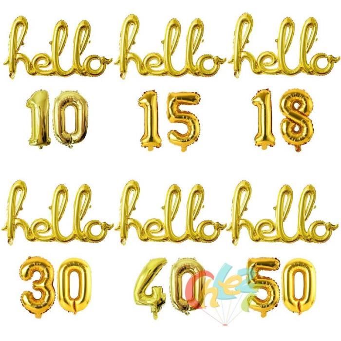 Ballons Aluminium XXL – Lettres, Chiffres Et Caractères – 80 Cm – Doré – Décoration Festive – Réutilisables