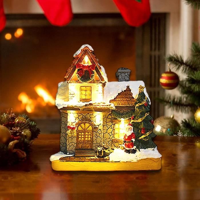 Décoration village de Noël miniature lumineux