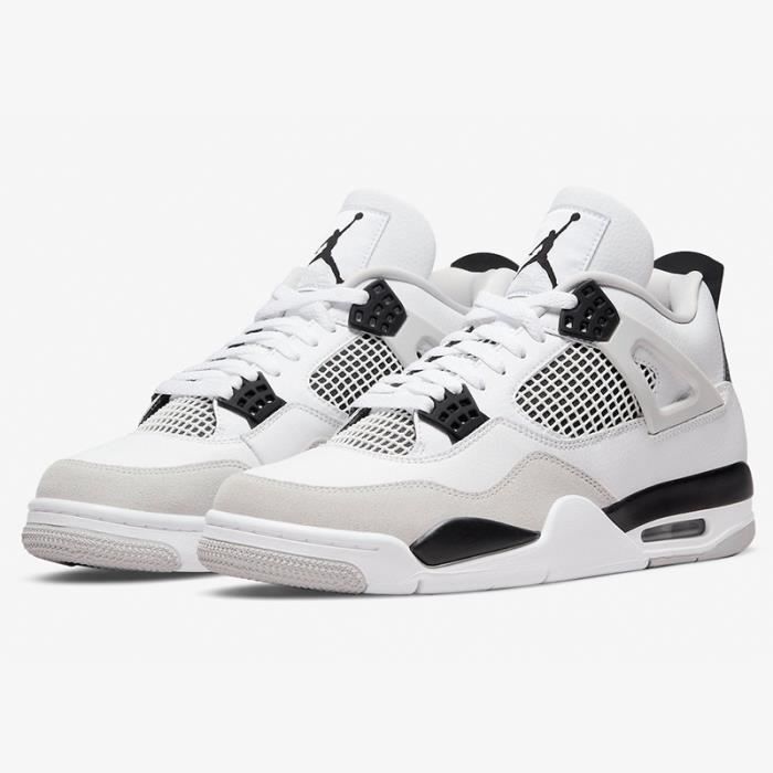 Air-Jordanx 4 Retro High Chaussures de Basket AJ4 Femme Homme Pas Cher  Ciment blanc Ciment blanc - Cdiscount Chaussures