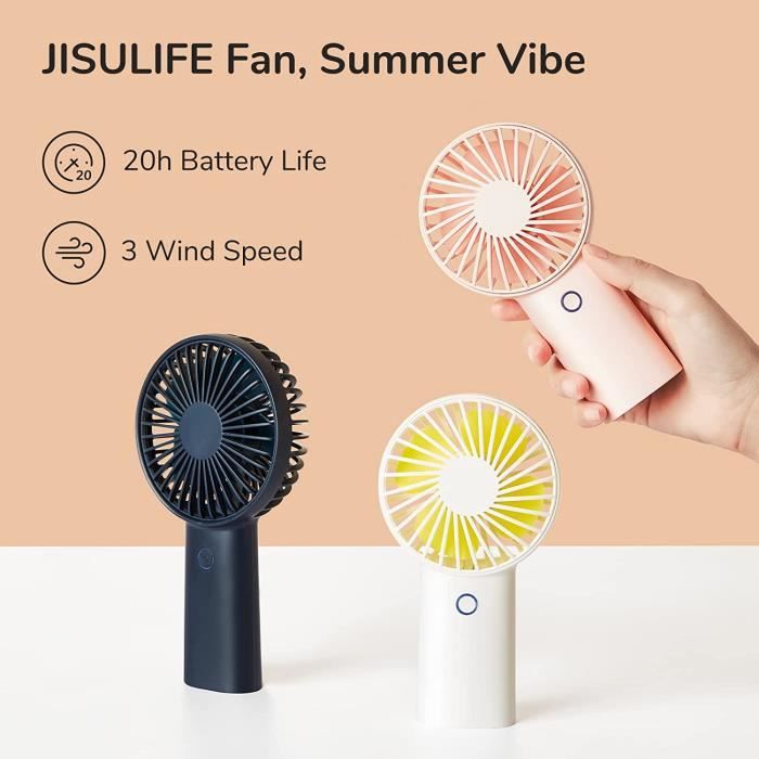 Jisulfe – Ventilateur De Cou Portable, Électrique, Rechargeable
