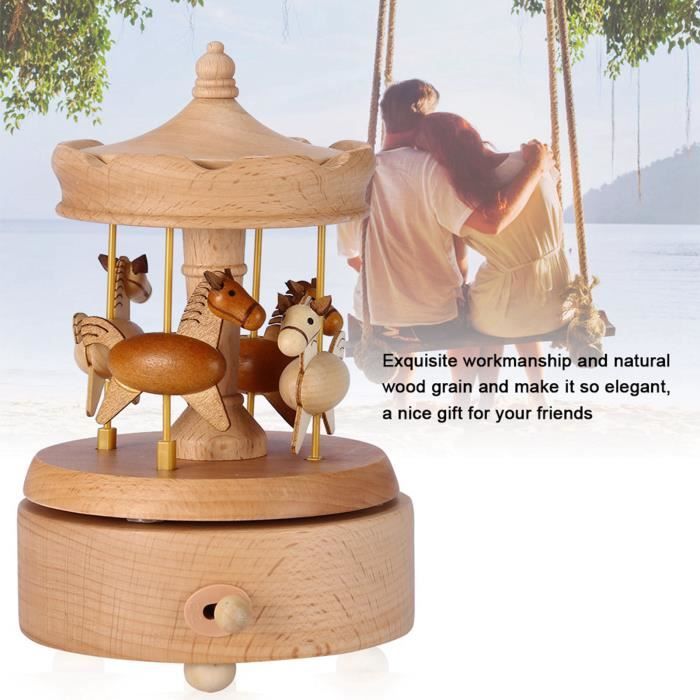 Boîte à musique carrousel VVIKIZY - Rose Bleu - Pour enfants - Cadeau Boîte à musique carrousel VVIKIZY - Rose Bleu - Pour enfants - Cadeau