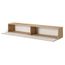 Meuble TV Banff 175 Cm – Façade Beige Lisse Et Chêne Artisan – Pieds Métal Noir – 3 Compartiments – Système Push-to-open - 7