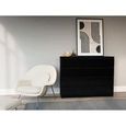 3xEliving Commode élégante et spacieuse DEMI 8 tiroirs 140cm, noir, parfaite pour le salon, le bureau, la chambre-2