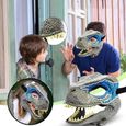 Masque De Dinosaure Pour Enfants, Masque D'Halloween Au Menton Mobile, Couverture De Visage De Décoration Réaliste, Décoration -2