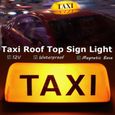 BLANCHE - Panneau de signalisation de Taxi, lampe magnétique de toit de voiture, lumière LED étanche 12V-2