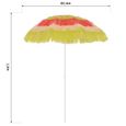 Parasol de Plage Jardin Design Hawai 160 cm Raphia Artificiel Multicolore - HOMCOM - Manuel - Fer-2