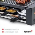 Korona 45070 Raclette Grill pour 8 personnes - grill de table avec 8 casseroles et 8 spatules - plaque grill amovible-2
