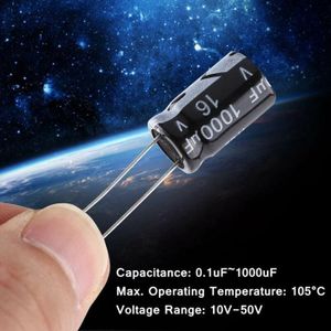 5 Condensateurs Électrolytiques 1000µF 16V - Pour Réparations Électroniques