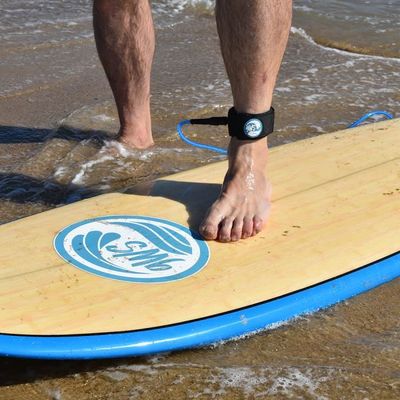 Leash de longboard Creatures Reliance 9' Knee en cyan et noir