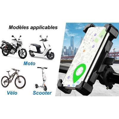 Support Téléphone en Silicone - Moto Vélo VTT Trottinette Scooter Poussette  - 4 - 6.3 Pouces