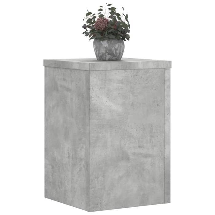 Supports Pour Plantes En Bois Béton - Lot De 2 - Design Moderne, Stable - Pour Pots D'Intérieur