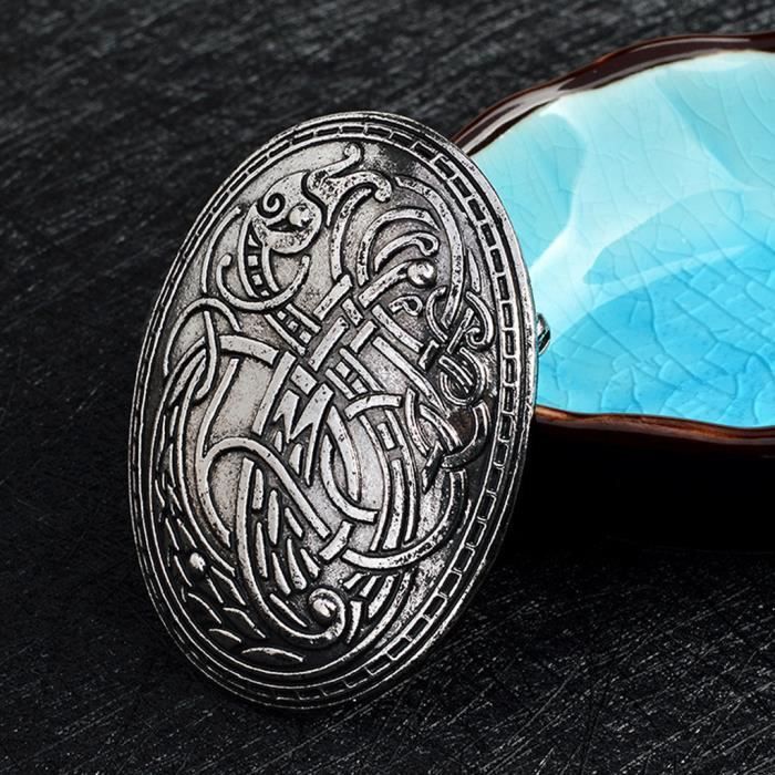 Broche Celtique Chardon Noeud Viking HCMA - Alliage Zinc Argenté Ou Or Rose - Pour Femmes Et Hommes - Style Nordique