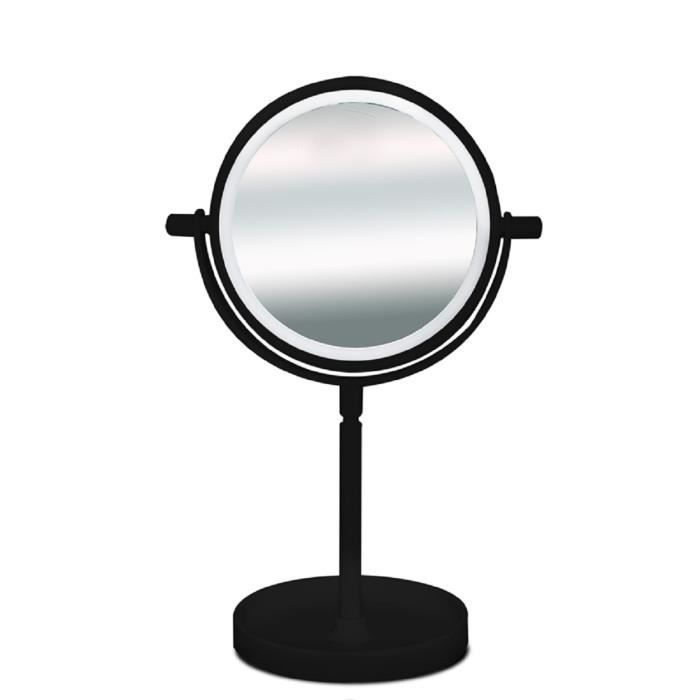 FENCHILIN Hollywood miroir cosmétique surdimensionné / port de charge USB /  18 lumières LED réglables / loupe 10x / blanc 80 X 58cm - Cdiscount Maison