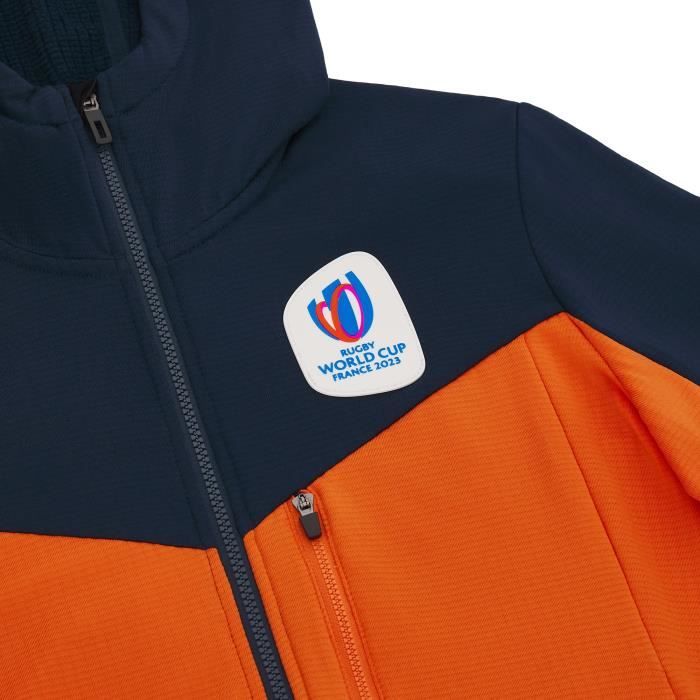 Polo Officiel Coupe Du Monde Rugby 2023 France, Homme Taille M, Manches Longues, Bleu, Brodé