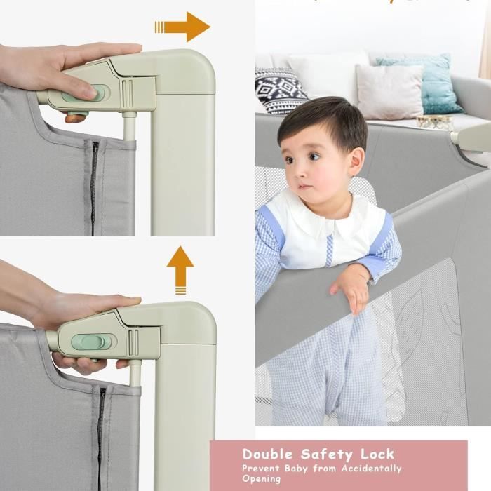 LIFEZEAL Lit Parapluie Bebe Avec Matelas à 2 Niveaux En Tissu Oxford Et En PP, Parc