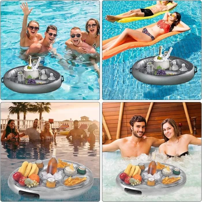 Rafraîchisseur gonflable en forme de palmier. porte-gobelet gonflable pour bar de piscine. porte-gobelet flottant pour piscine. - Jardin