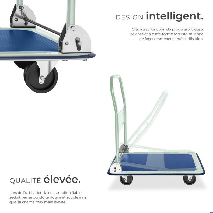 Chariot à plateforme - TECTAKE - Chariot à plateforme en acier avec une capacité de charge 300 kg - Noir - Bricolage Chariot à plateforme - TECTAKE - Chariot à plateforme en acier avec une capacité de charge 300 kg - Noir - Bricolage