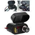 ARAMOX adaptateur allume-cigare de moto Adaptateur de chargeur GPS de téléphone USB double moto étanche avec prise allume-cigare-3