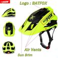 Casque de vélo ultraléger pour hommes BATFOX D5002 avec visière solaire - vert et noir-3