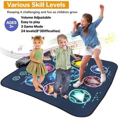 Tapis De Danse Enfant – 95x90 Cm – 6 Modes De Jeu, 50 Niveaux – Bluetooth – Score LED – Rechargeable USB-C – Dès 3 Ans