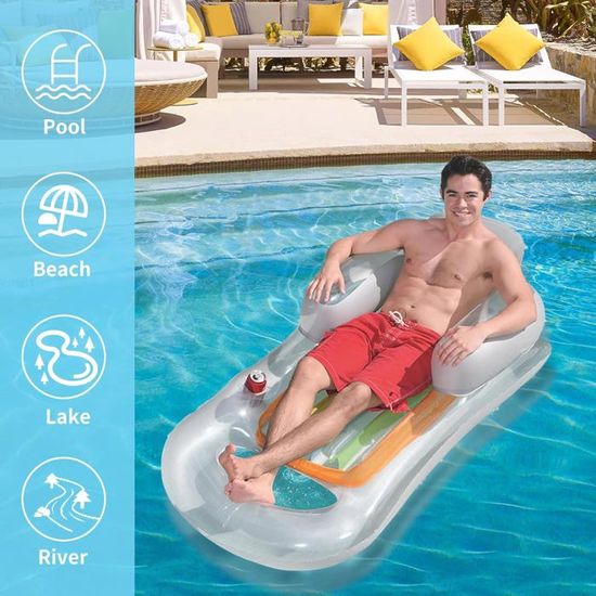 Chaise Longue Flottante Mousse Piscine – Siège Aquatique Non Gonflable Pour Lac, Piscine, Plage & Jardin