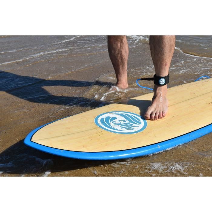 Leash De Surf Enroulée 10 Pieds 7mm TPU - Sangle Cheville Réglable - Pour Toutes Planches