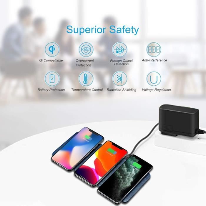Chargeur sans Fil pour IPHONE 12 Smartphone Induction QI Ultra