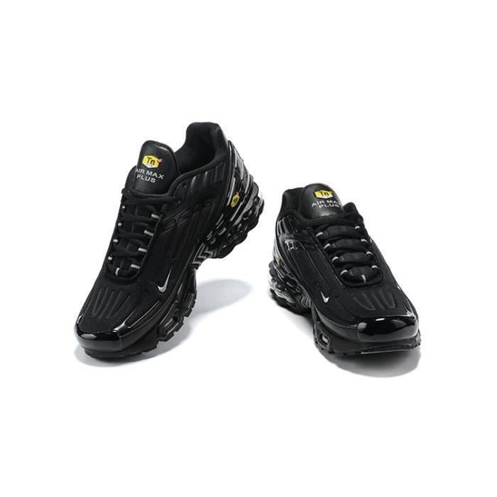 Baskets TN 3 Plus Homme Chaussures Entranement de Sport Noir Blanc