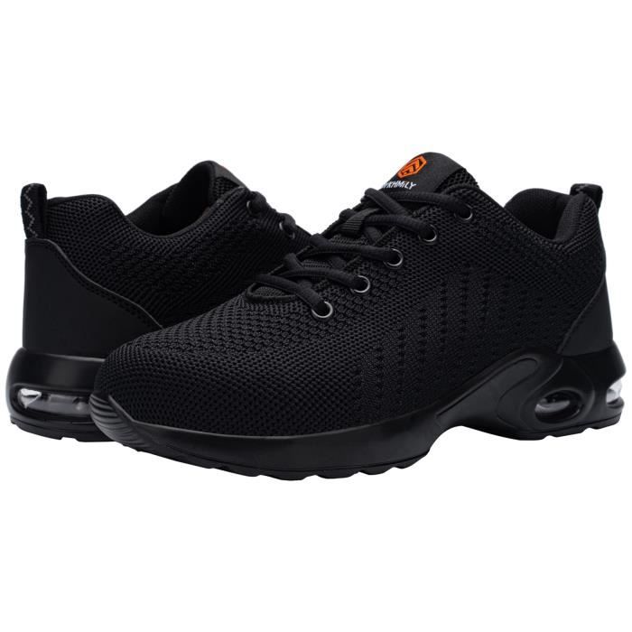 Chaussures De Sécurité Hommes DYKHMILY - Embout Acier (résistance 15kN), Coussin D'air - Légères, Respirantes - Pour Chantier, Atelier, Usine