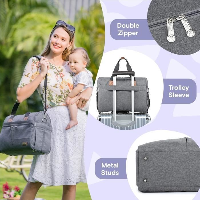 Sac a langer Grande Taille style Fourre tout Pour bebe garcon et fille Poches Isothermes Sangles de Poussette Pour S169 Cdiscount Puericulture Eveil bebe