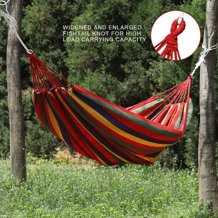 Hamac En Toile Simple 280 X 80 Cm Avec Sac De Rangement - Léger (700g), Portable - Rouge Ou Bleu - Idéal Camping, Randonnée