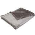 BABYCALIN Couverture flanelle 100% polyester - Taupe - 100 x 150 cm-0