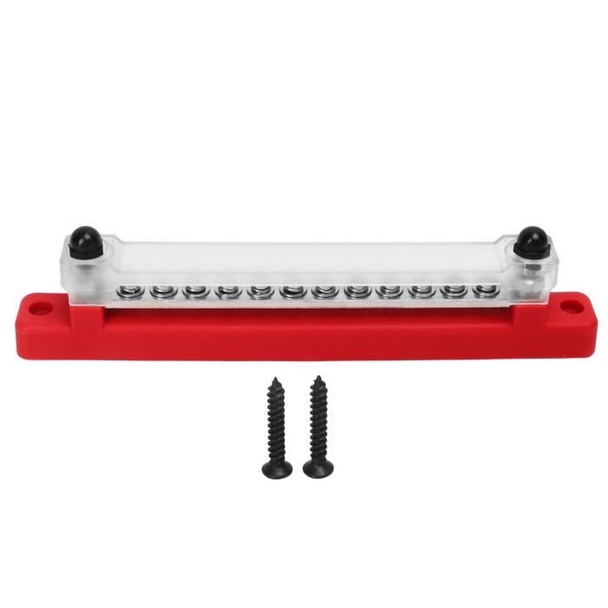 Barre De Distribution D'énergie 4 Plots 3/8" - 250A, Couleur Rouge Et Noir - Pour Installations électriques Ou Audio