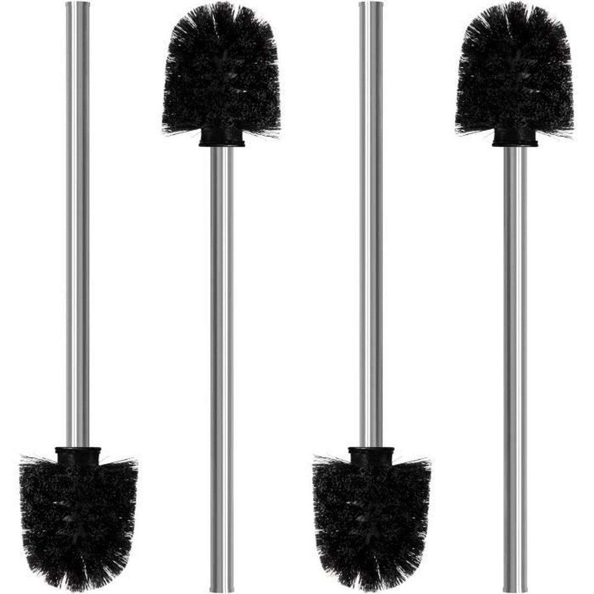 Brosse WC Noire Avec Manche Inox - Lot De 2, Pour Hôtels Et Maisons - 9