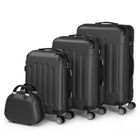 ALIGHTUP - Set de 4 Valise trolley portable 4 en 1 en ABS - 3 Valises + 1 Vanity - Noir