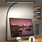 LAPAMAX Lampe de Bureau LED avec Pince 160 LEDs Éco-Énergie,5 Luminosités & 360° Réglable,pour Bureau/Design(Modèle avec Prise)