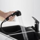 Auralum Robinet de Cuisine Noir avec Douchette Extractible de 50CM Mitigeur Evier Rotatif 360°, 2 Modes Jet et Barboteur démontable