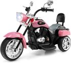 GOPLUS Moto Électrique pour Enfants 6 V à 3 Roues, 2,5-3km-h, Charge 30 KG, Scooter pour Enfants de 3 Ans+, 91x48x64 CM, Rose
