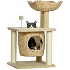 PawHut - Arbre à chats - Bois - 45x40x74cm - Beige
