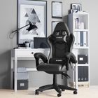 Fauteuil de Bureau - Rattantree Chaise Gaming - Siège de Bureau Réglable Gaming Racing - avec coussin et dossier inclinable - Noir