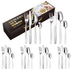 ZENGEST Couverts de Table,Lot de 24 Couverts en acier Inoxydable, set de couverts avec fourchette,couteau, cuillère pour 6 Personnes