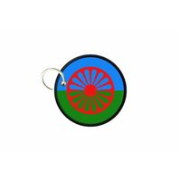 Porte cles clefs drapeau roms romani gitan tzygane imprime rond